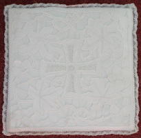 Embroidered White Chalice Pall